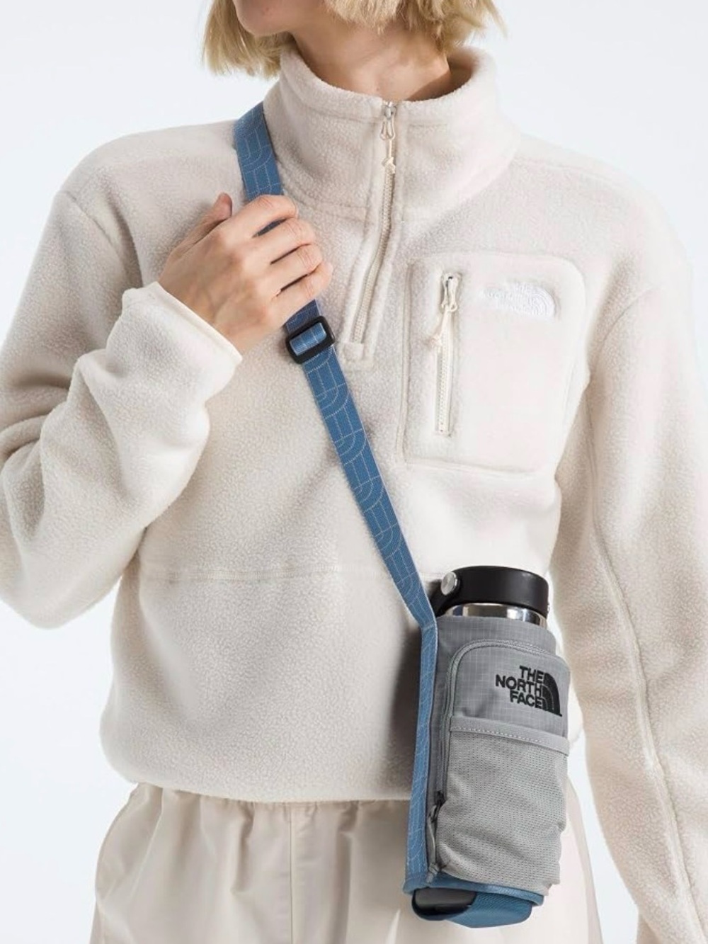 North Face Borealis Water Bottle Holder Crossbody Bag Concrete NWT